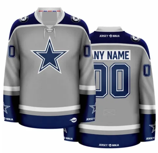 Discover Dallas Cowboy Grey Hockey Jersey Fullsize S-5XL