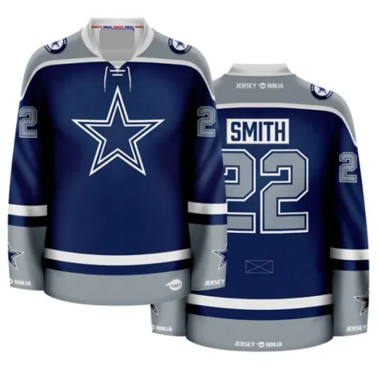 Discover Dallas Cowboy Navy Emmitt Smith Crossover Hockey Jersey