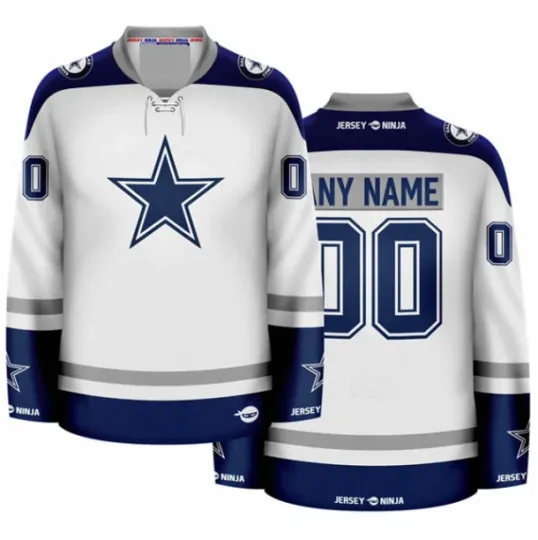 Discover Dallas Cowboy White Hockey Jersey Fullsize S-5Xl