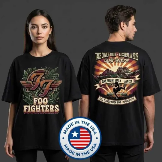 Discover FF Band Fighters Take Cover Tasmania Australia 2026 Tour January 24 2026 T-Shirt