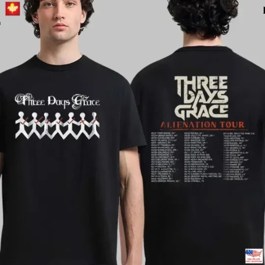 Discover Trending Three Days Grace Alienation Tour 2026 Shirt, North America Concert Tee