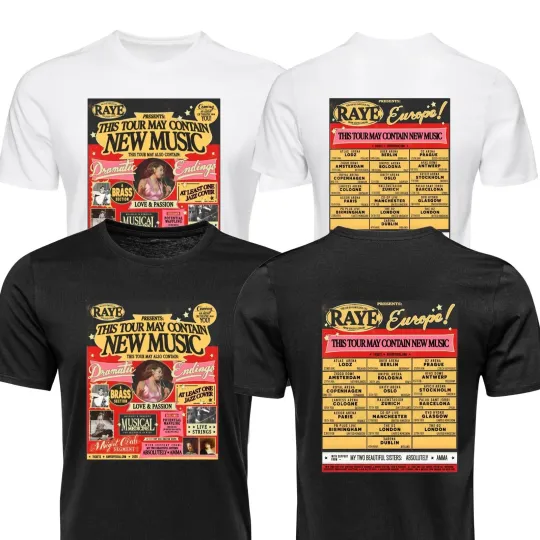 Discover Raye T Shirt May Contain New Music Tour  Inspired 2026 kids Adult Unisex Tee Top