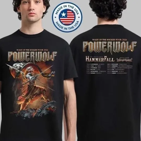 Discover Powerwolf Wake Up The Wicked Tour 2026 T-shirt all sizes