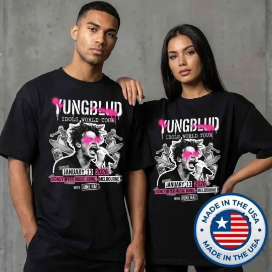 Discover YUNGBLUD Idols World Tour January 13 2026 Unisex T-Shirt