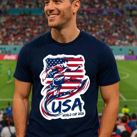 Discover USA World Cup 2026 Soccer Shirt, Patriotic American Football Fan T-Shirt, USA Soccer Graphic Tee Gift, USA Football Supporter Tee