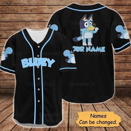 Discover Personalized BlueyDad Baseball Shirt, Custom BlueyDad Jersey Shirt, BlueyDad Shirt Men, Bingo Shirt, BlueyDad Lover Gift Gift For Men Women