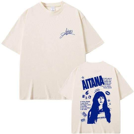 Discover Singer Aitana Face Graphic T Shirt Fans Gift CUARTO AZUL World Tour 2026 Merch T-shirt