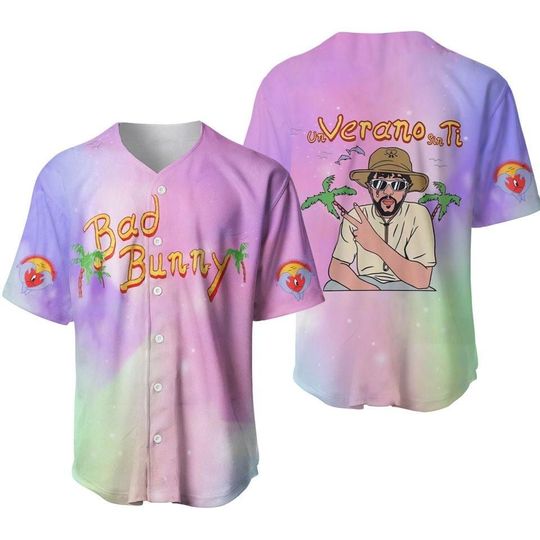 Bad Bunny Baseball Jersey, Bad Bunny Baseball Shirt, Gift For Her, Bad Bunny Fan Jersey Shirt, Gift for men,women