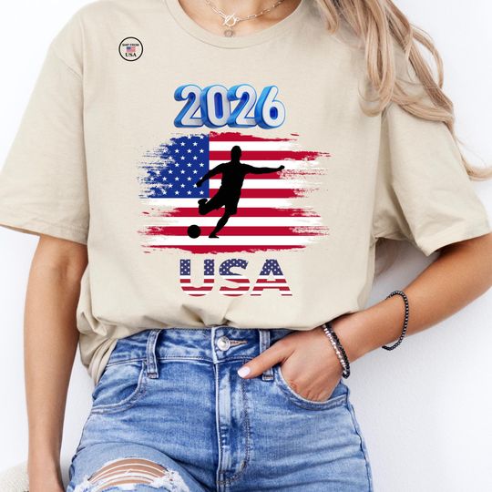 Discover USA 2026 Soccer Shirt, American Soccer Tee, Patriotic USA Football Shirt, 2026 USA Sports Graphic Tee, Unisex Soccer Fan Shirt