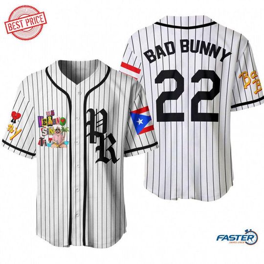 Discover Bad Bunny Baseball Jersey, Bad Bunny Baseball Shirt, Gift For Her, Bad Bunny Fan Jersey Shirt, Gift for men,women