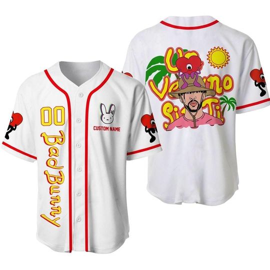 Discover Bad Bunny Baseball Jersey, Bad Bunny Baseball Shirt, Gift For Her, Bad Bunny Fan Jersey Shirt, Gift for men,women