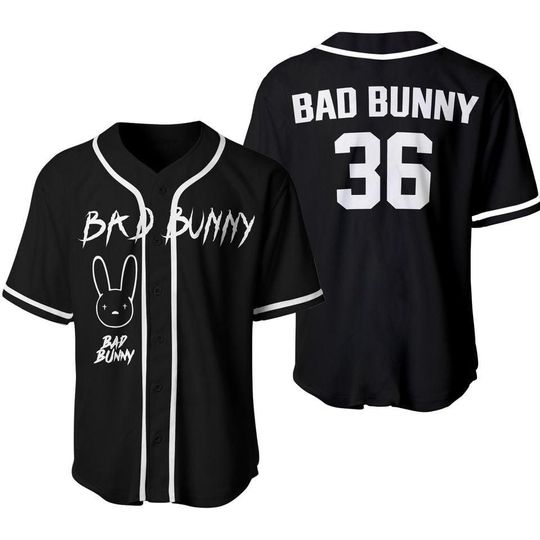 Discover Bad Bunny Baseball Jersey, Bad Bunny Baseball Shirt, Gift For Her, Bad Bunny Fan Jersey Shirt, Gift for men,women