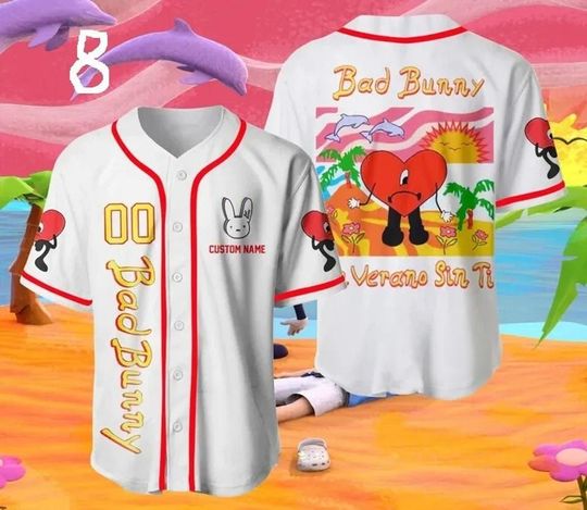 Discover Bad Bunny Baseball Jersey, Bad Bunny Baseball Shirt, Gift For Her, Bad Bunny Fan Jersey Shirt, Gift for men,women