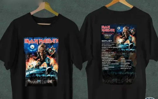 Discover Iron Maiden 2025 Run For Your Lives Tour T-Shirt, Double Sided