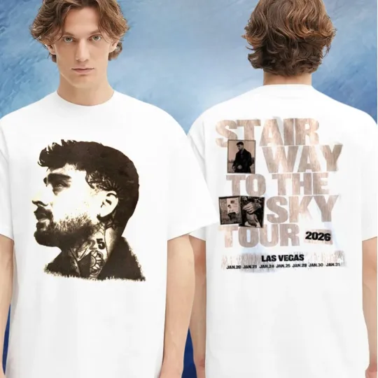 Discover Zayn Music Merch Tee Malik Tour 2026 Two Sided Unisex T-Shirt