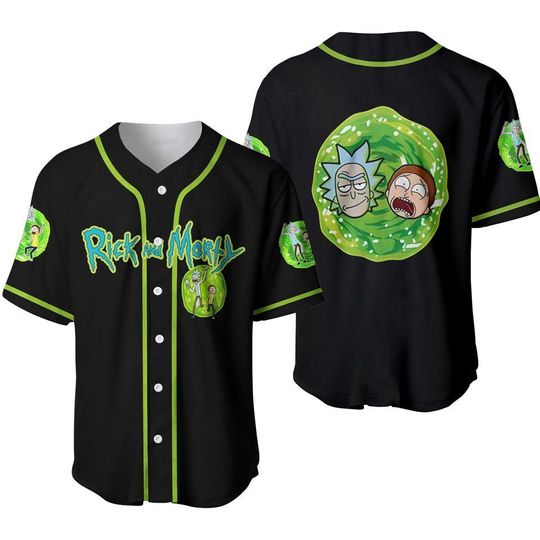 Rick And Rickandmorty Baseball Jersey, Rick And Rickandmorty Baseball Shirt, Gift For Her, Rick And Rickandmorty Jersey Shirt