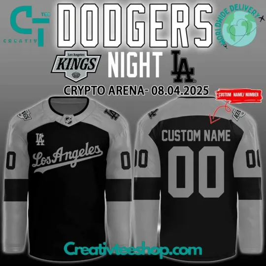 Discover Custom Los Angel Kings x Dodger Night Special Hockey Jersey S-5XL