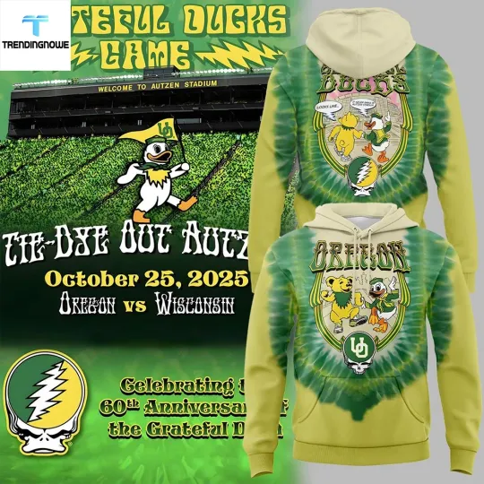 Discover Oregon 1Duck Gratef.ul De*ad 60Th Anniversary 2025 3D Hoodie S-5XL