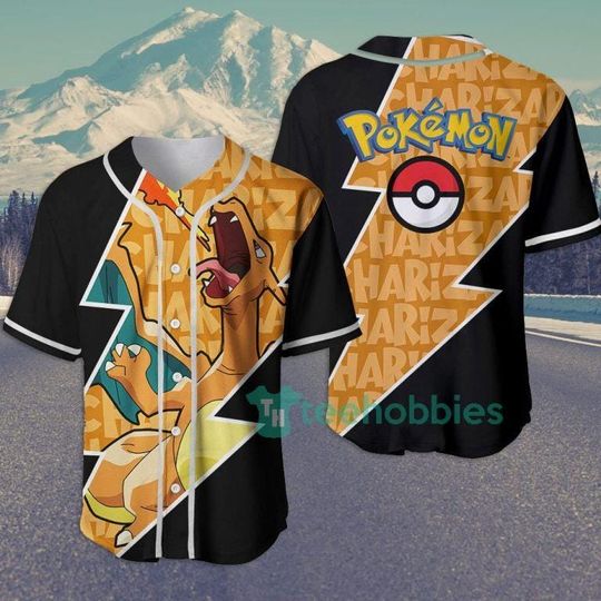 Charizard PKM Baseball Jersey, Charizard anime Baseball Jersey, Gift For Her, Charizard PKM Jersey Shirt, Baseball Fans Shirt