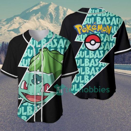 Bulbasaur PKM Baseball Jersey, Bulbasaur anime Baseball Jersey, Gift For Her, Bulbasaur PKM Jersey Shirt, Baseball Fans Shirt