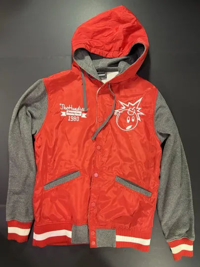 Discover The Hundreds Hooded Snap Varsity Jacket - Large Logo - Red - Size M
