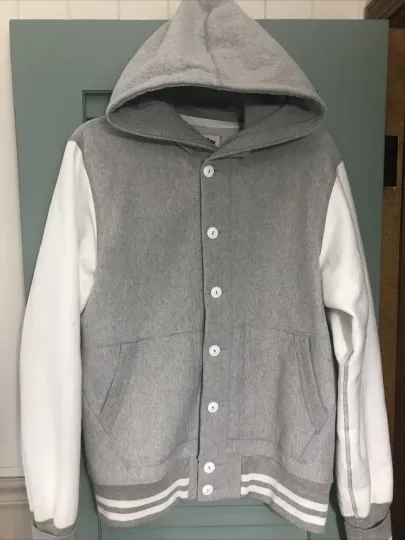 Discover REIGNING CHAMP FLEECE VARSITY JACKET MENS MEDIUM GRAY WITH HOOD