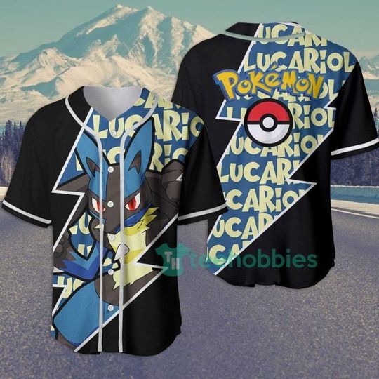 Lucario PKM Baseball Jersey, Lucario anime Baseball Jersey, Gift For Her, PKM Jersey Shirt, Baseball Fans Shirt