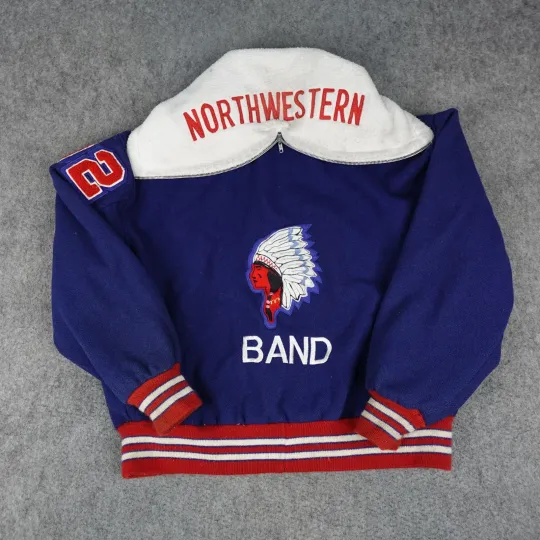 Discover Vintage Varsity Jacket Mens 2XL Blue Red Letterman Springfield Ohio Northwestern