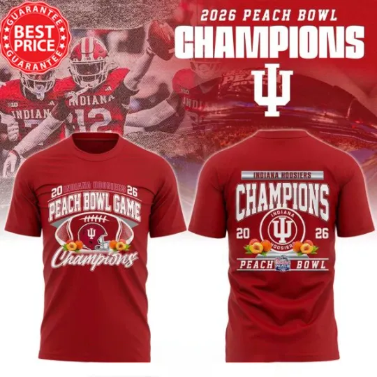 Discover IU 2026 Peach Bowl Champions T-Shirt, Indiana Hoosier Fan Gift, Tee S-4XL