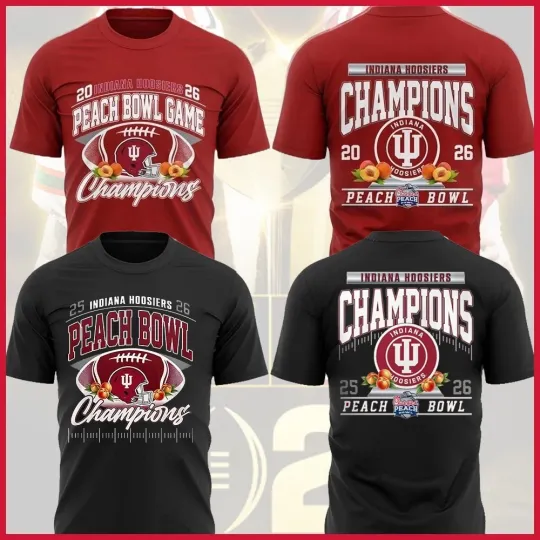 Discover 🔥 HOT - Indiana Hoosiers 2026 Peach Bowl Champions Full Size S - 5XL Fan Gift