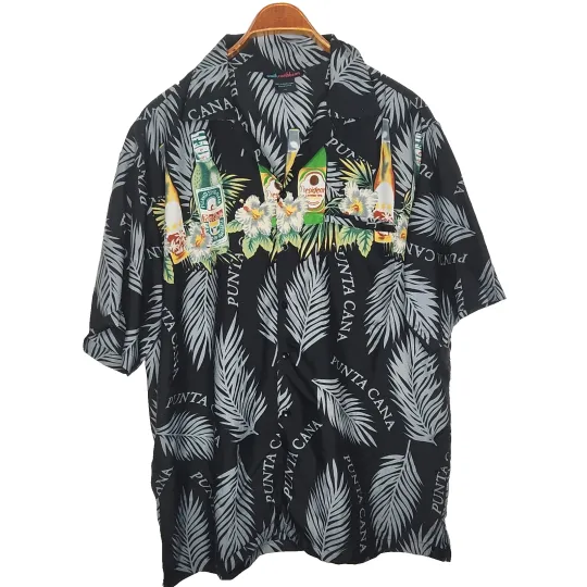 Discover South Caribbean Punta Cana Mexico Shirt Men's XL Beer Bottles Hawaiian Party