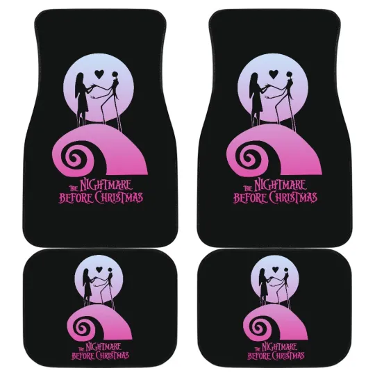 Discover Nightmare Before Christmas Cartoon Car Floor Mats | Jack And Sally Silhouette