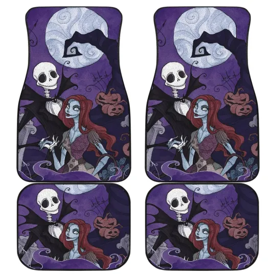 Discover Nightmare Before Christmas Cartoon Car Floor Mats - Jack Skellington And Sally