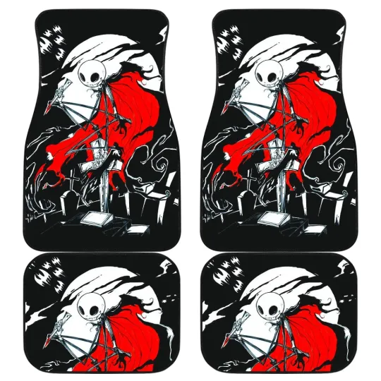 Discover Nightmare Before Christmas Cartoon Car Floor Mats | Scary Jack Skellington Red