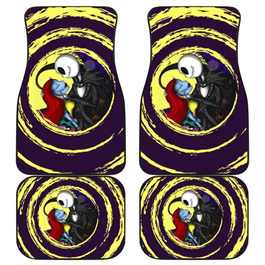 Discover Nightmare Before Christmas Cartoon Car Floor Mats - Jack And Sally Kizing
