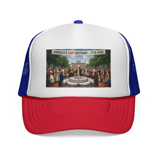 Discover Happy 250th Birthday American From The Founding Fathers Trucker Hat