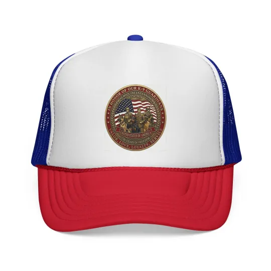 Discover Happy 250th Birthday America From Our K-9 Guardians Trucker Hat