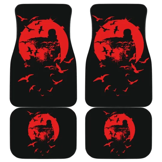 Discover Naaruto Anime Car Floor Mats, Uchiha Itachi Crow Faded Red Moon Car Mats