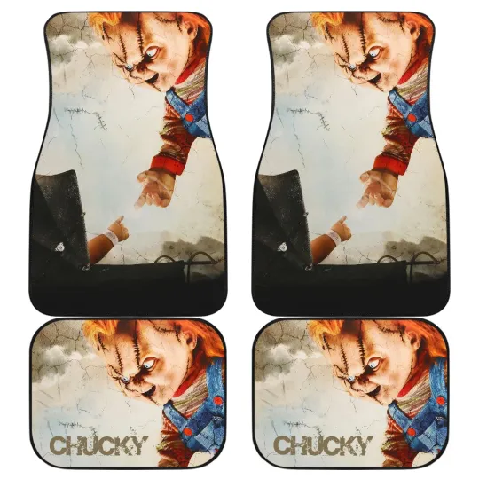 Discover Horror Movie Car Floor Mats, Chucky Giving Hand Old Vintage Car Mats