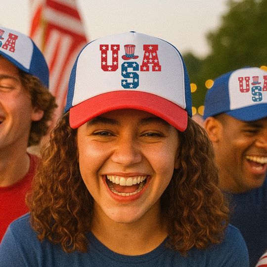Discover USA Flag Trucker Cap: Patriotic 4th of July Baseball Hat