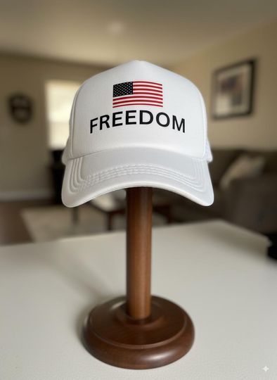 Discover Freedom Trucker Hat | American Flag, Unisex Snapback