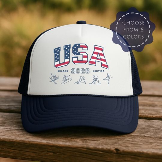 USA Milano Cortina 2026 Trucker Cap Winter Games USA Team Hat Gift for Sports Fan Skiing Team Spirit Snowboarding Winter Sports Hockey Fan