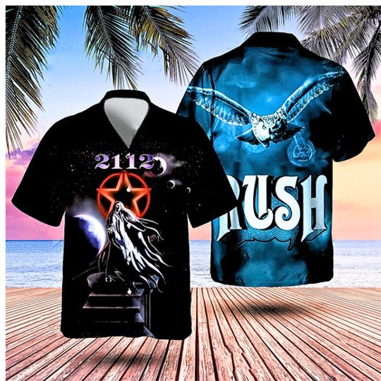 New Men's Rush 2112 Rock Shirts 3D Print Unisex Hawaiian Shirts Summer Men Women Hip Hop Trend Short Sleeve Blouse Beach Y2k Top