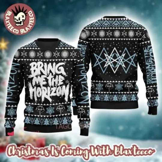 Bring Me The Horizon Big Logo Ugly Christmas Sweater Fan Gift Holiday S-5XL