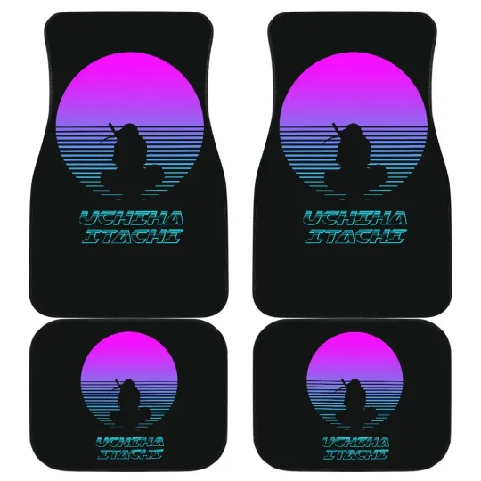 Naaruto Anime Car Floor Mats, Uchiha Itachi Sitting Retro Moon Car Mats