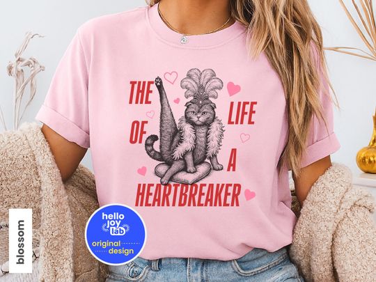 Discover The Life of a Heartbreaker Showcat Shirt, Funny Show Girl Era TShirt Retro Scottish Fold Cat T S 12 Fan Merch Valentines Day