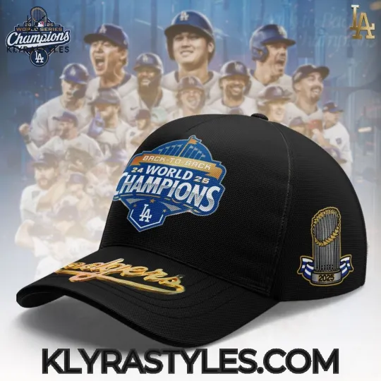 Discover LA Dodger X BACK TO BACK World Series Champions Black Cap Hat Gift For Fan