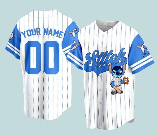 Discover Personalized stitch Jersey Shirt, Love stitch Shirt, stitch Lover Tshirt, Baseball Fans Shirt stitch Disney Baseball Jersey