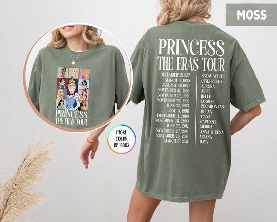 Discover Princess Eras Tour Shirt, Disney Tee for Women Girls, Fairytale Concert Graphic Shirt, Taylorr Inspired Gift Tee, Epcot Shirt