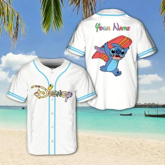 Discover Personalized stitch Jersey Shirt, Love stitch Shirt, stitch Lover Tshirt, Baseball Fans Shirt stitch Disney Baseball Jersey